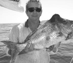 Gary with one of the snapper he caught on a memorable day in late December.
